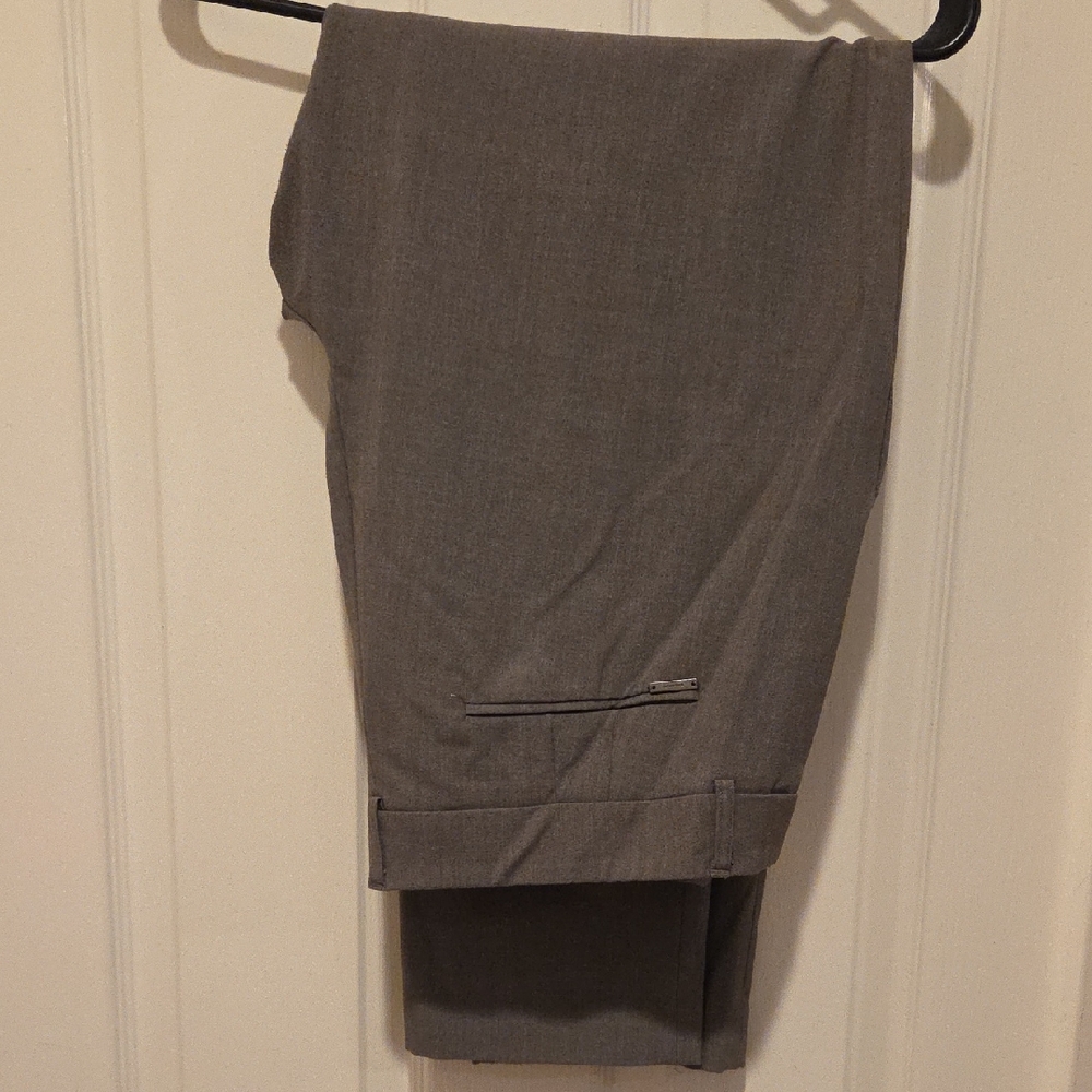 Tahari Gray Dress Pants Classic Straight-Leg